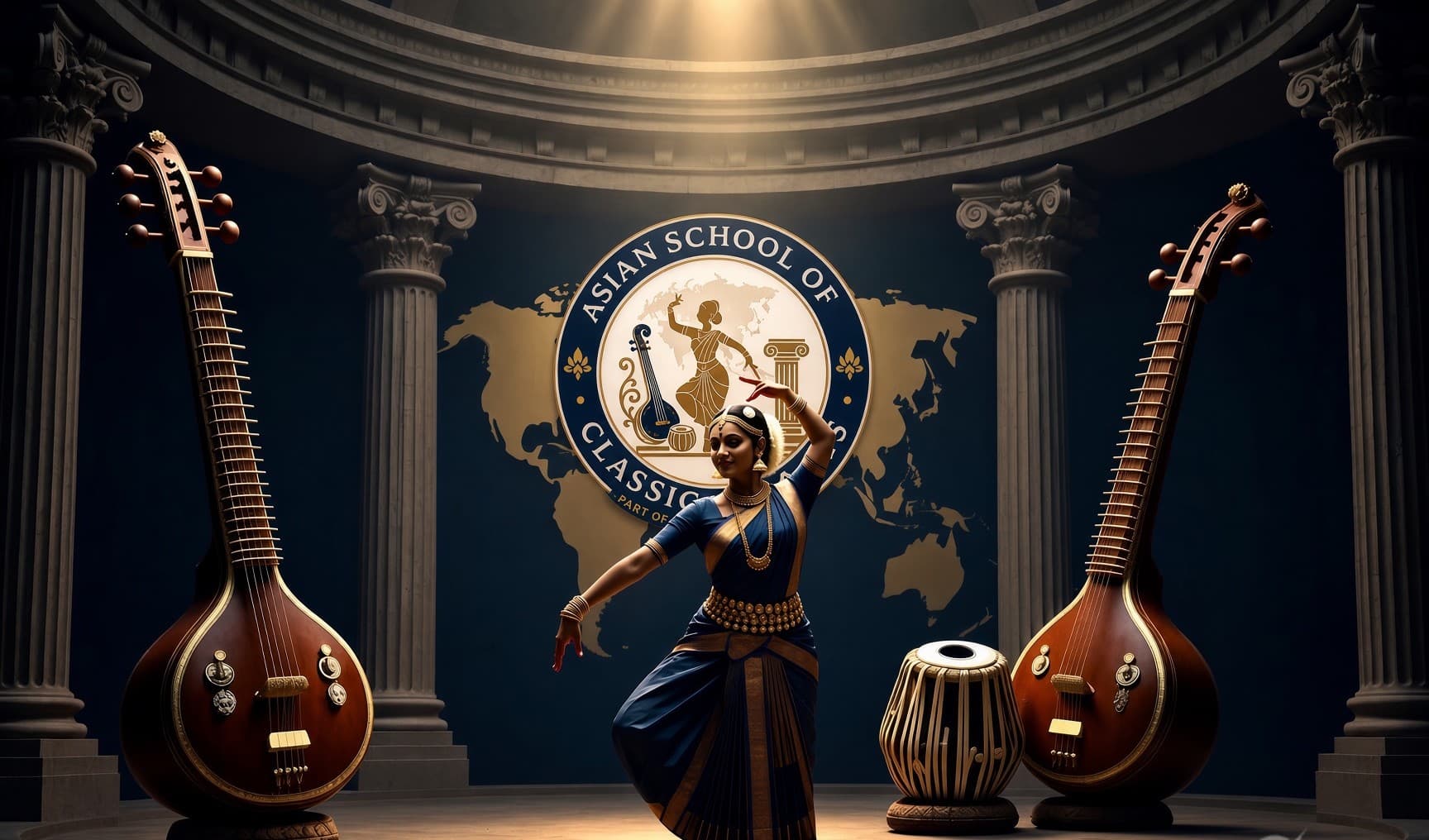 Students learning classical arts